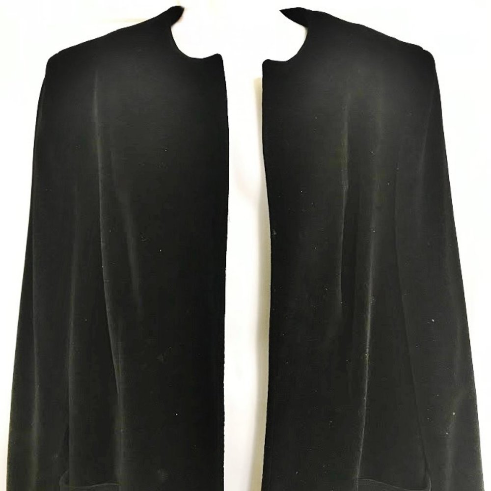 VINTAGE CASSANDRA MARSHALL VELVET OPEN FRONT BLAZER/JACKET - POCKETS SZ 40